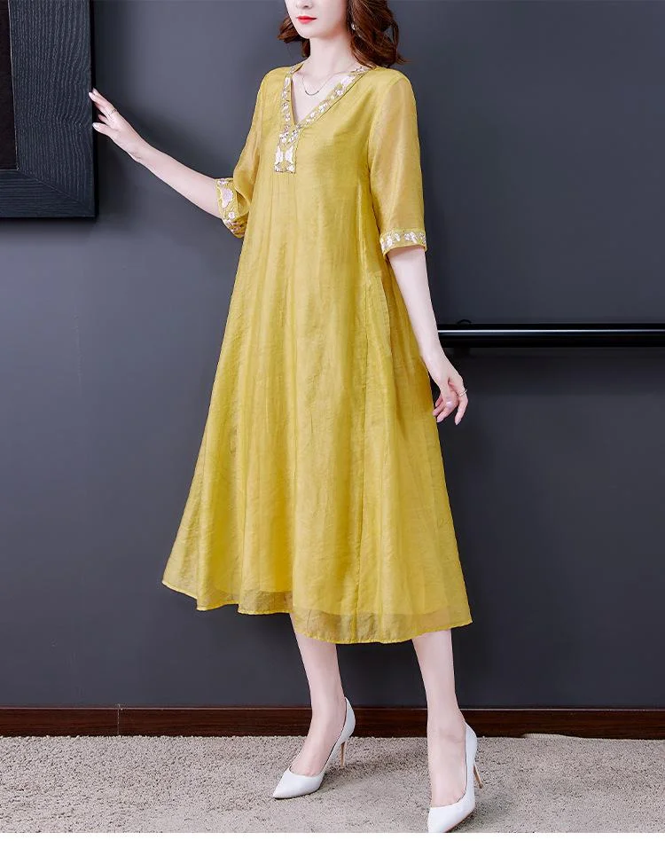 Women's new elegant embroidered dress