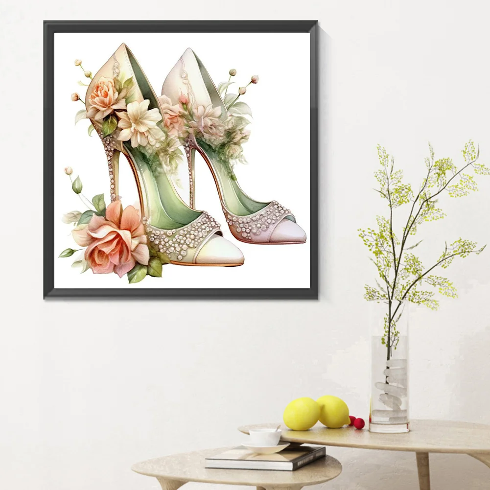 Full Round Diamond Painting 30*30cm - Flower High Heels