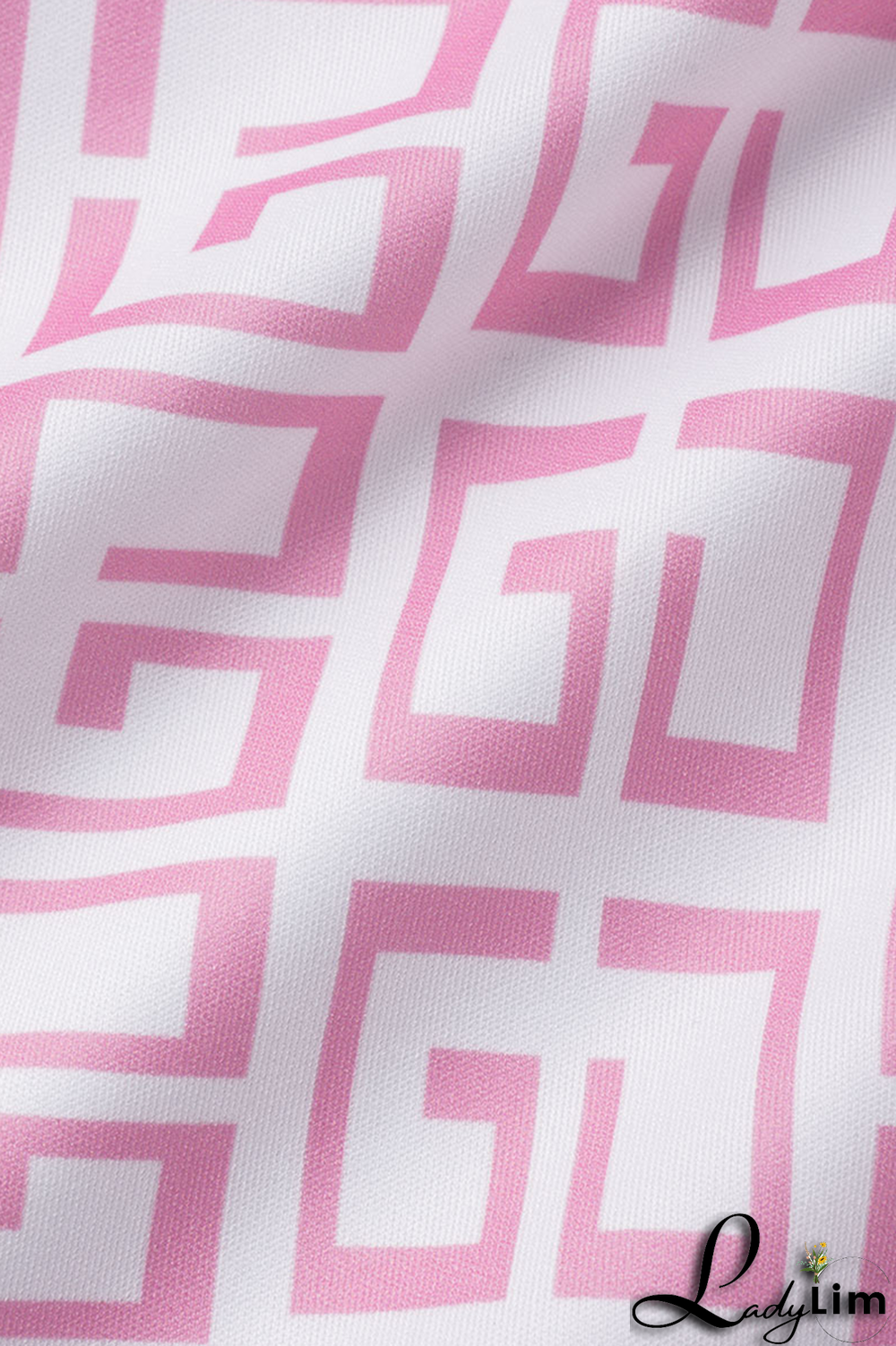 Coffee Sexy Print Buckle O Neck Sleeveless Two Pieces