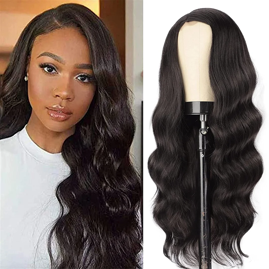 Long Wavy  Wigs Black Daily Hair ELCNEPAL