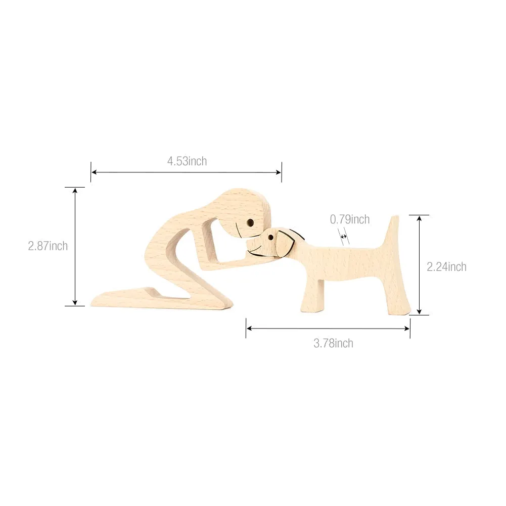 Adornos de madera Wooden Dog Craft Figurine Home Office Table Ornament Easter Decoration Love Dog Pet Lover Gifts oficina OEM 515-1