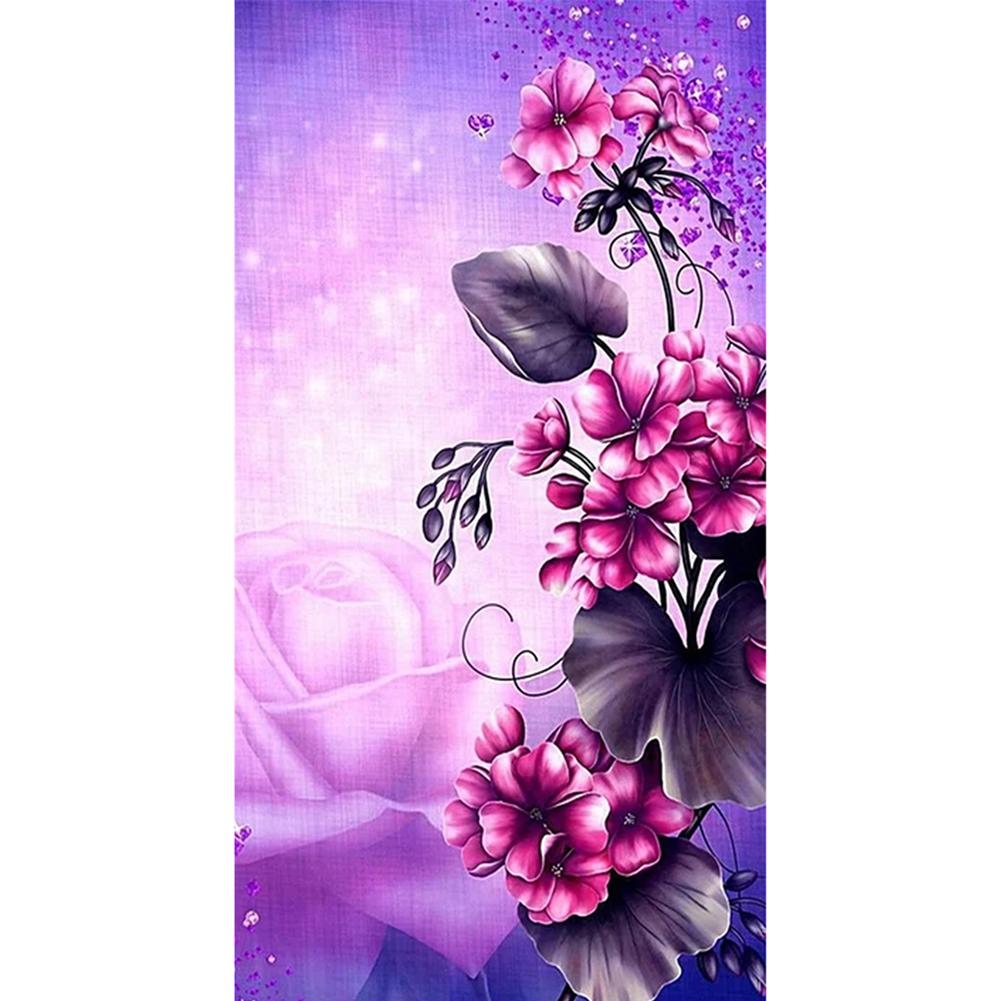 

Pink Purple Flowers - Round Drill Diamond Painting - 45x85cm, 501 Original