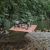 Lightweight Folding Camping Table Washable Fabric Compact Portable Outdoor Travel BBQ Hiking Fishing Beige