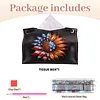DIY PU Diamond Painting Tissue Box Kit Desktop Tissue Holder with Rhinestone Diamond Desk Decorative Tissue Box for Adults Desktop Storage Organizer (Sunflower)