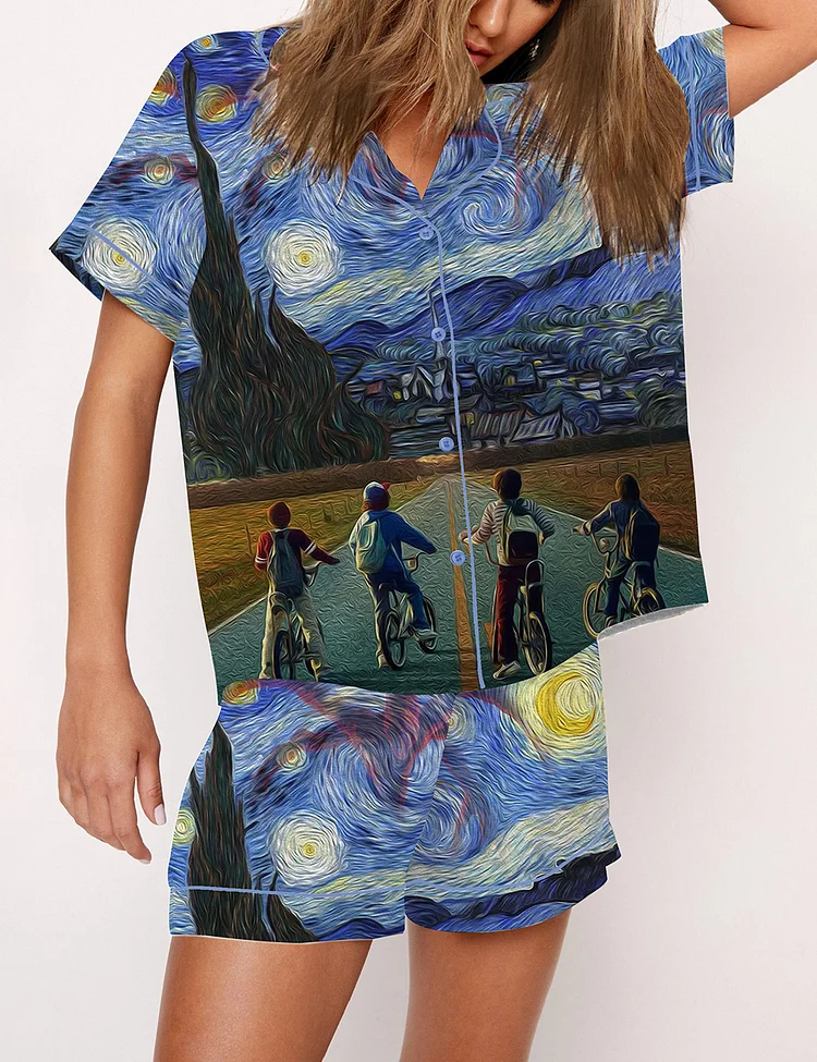 Women's Stranger Things Van Gogh Inspired Pajama Set