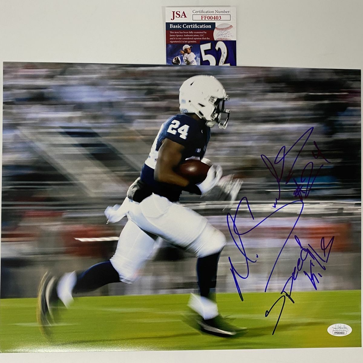 Autographed/Signed MILES SANDERS Inscribed Penn State 11x14 Photo Poster painting JSA COA Auto