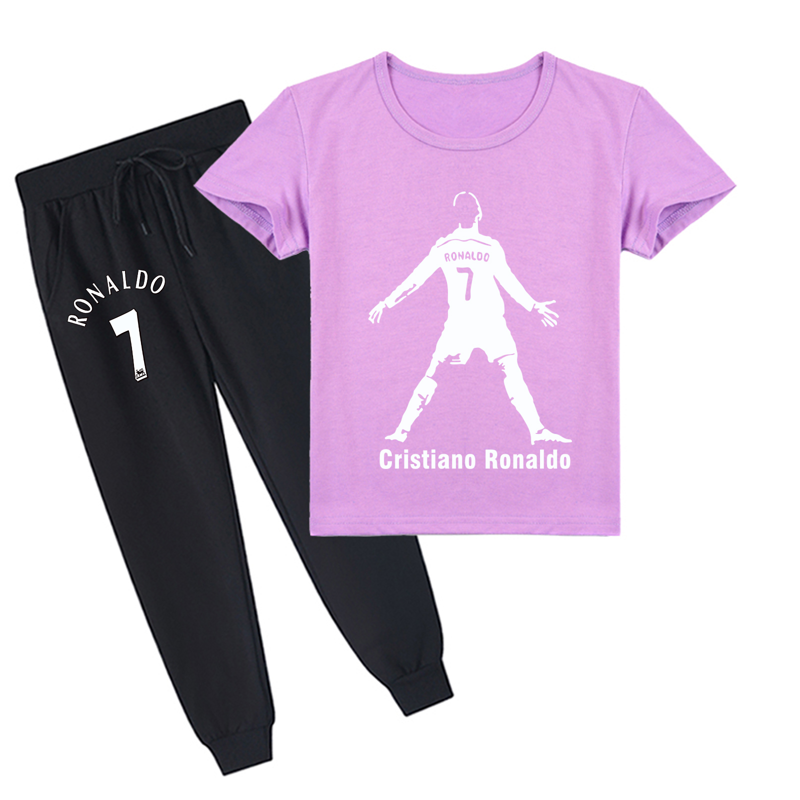 Mayoulove Cristiano Ronaldo Kids Short Sleeve T-Shirt Set - Cool Soccer Apparel for Boys  Girls, Trending Fashion-Mayoulove