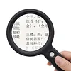 Handheld Magnifying Glass with LED Light & 3 Brightness Levels Illuminated Book Magnifier USB Rechargeable for Senior Reading Coin Stamps Inspection Gift (Black)