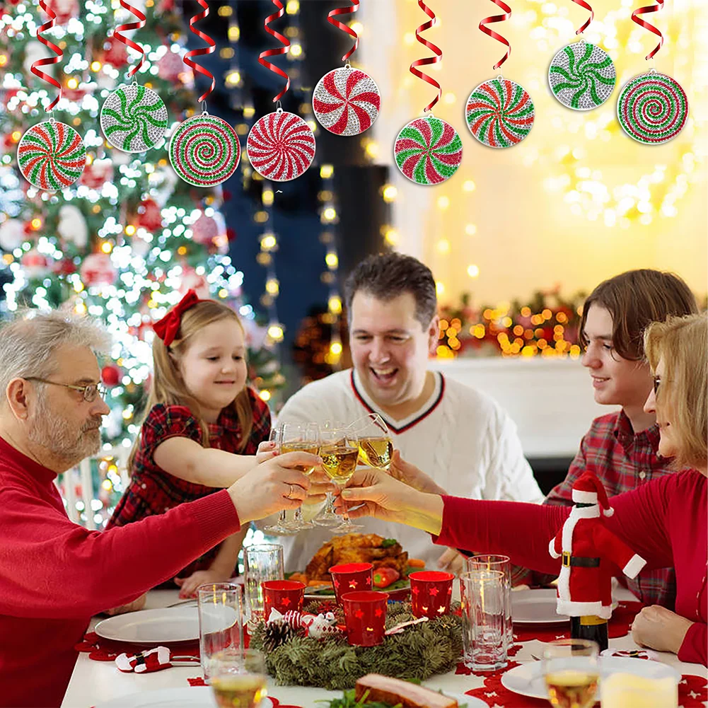 12pcs Diamond Painting Art Pendant Snowman Special Shape Christmas