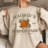 Women's Hagrid's Halloween Pumpkin Patch Printed Long- Sleeve Fall Sweatshirt