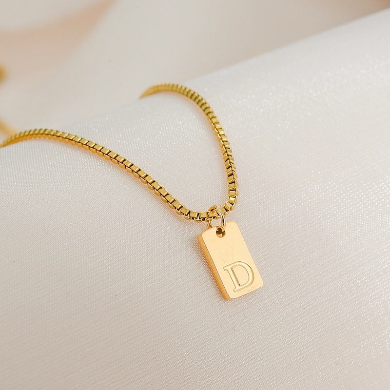 Minimalist Letter 304 Stainless Steel 18K Gold Plated Pendant Necklace