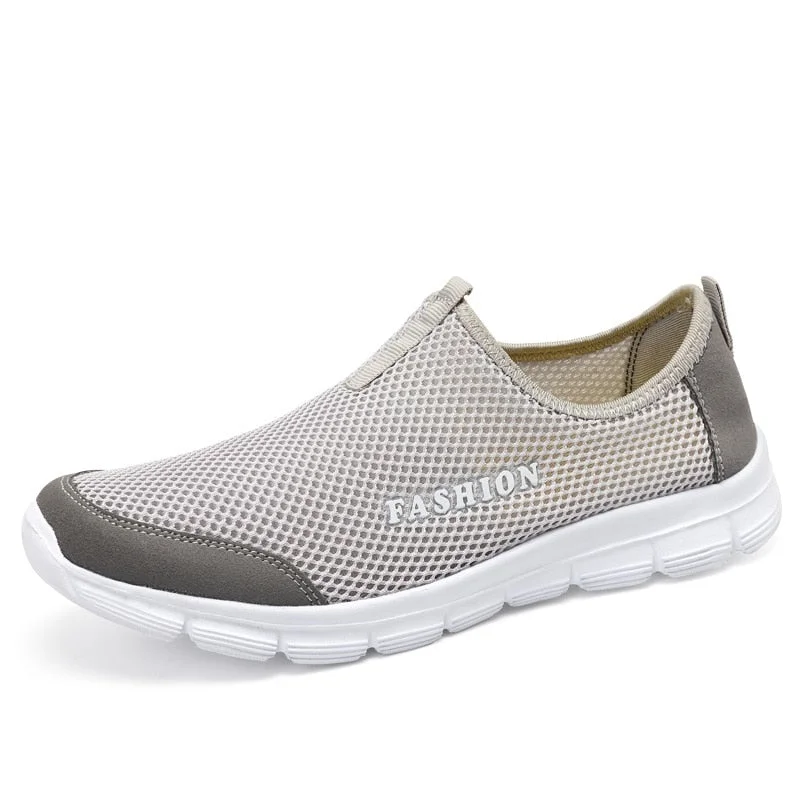 Fashion Summer Shoes Men Casual Air mesh shoes Big size 46 47 Lightweight Breathable Slip-on Flats Male Sneakers chaussure homme
