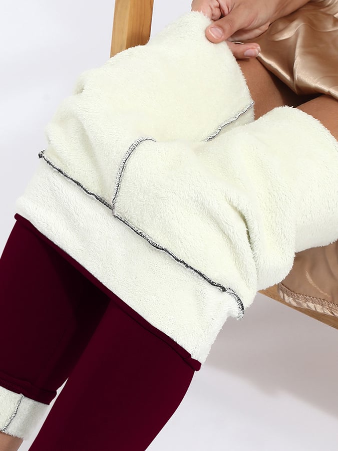Autumn And Winter High Elastic Plus Fleece Warm Tight High Waist Leggings