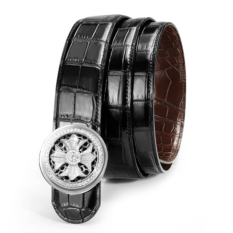 Luck Turns Smooth Buckle Crocodile Alligator Belt DANRRIO.COM DANRRIO