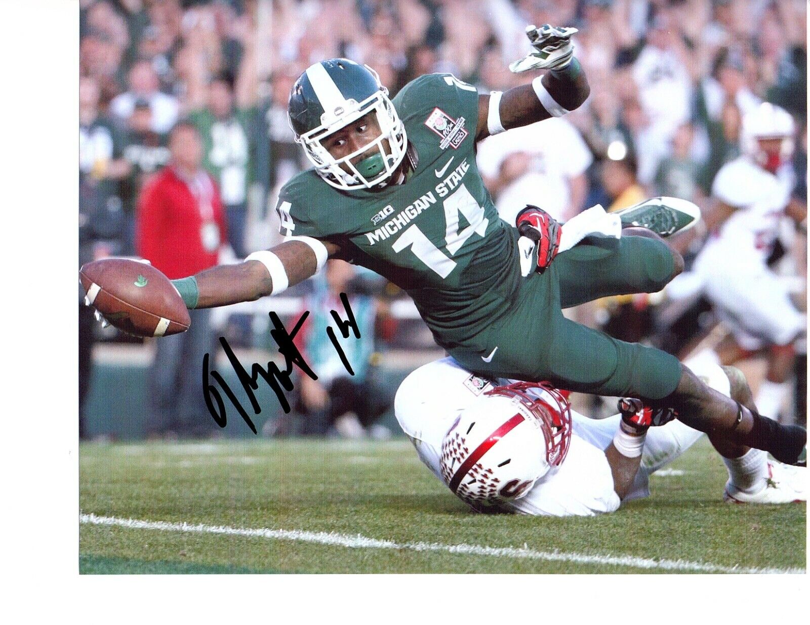 Tony Lippett Michigan State Football Signed auto 8X10 Photo Poster painting Rose Bowl TD!