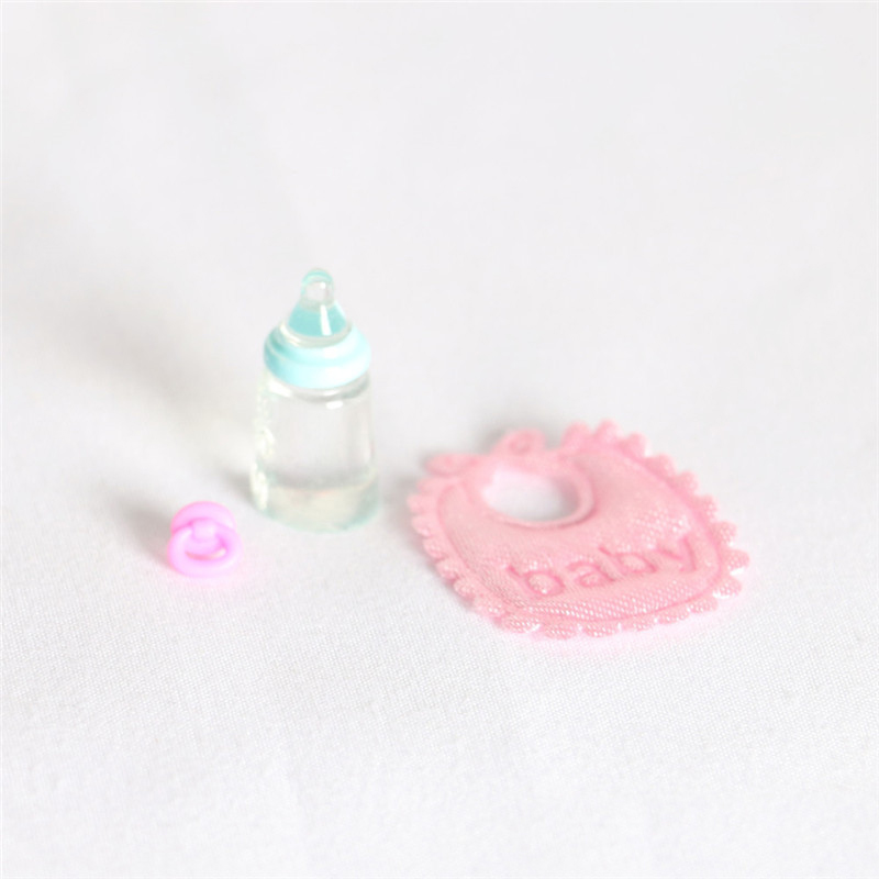 Babeside For 3' Mini Baby Pink Style Pacifier and Bottle 3 Piece Set Doll Accessories Pink bear