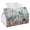 Jungle Birds DIY PU Diamond Painting Tissue Box Kit Desktop Tissue Holder with Rhinestone Diamond Desk Decorative Tissue Box for Adults Desktop Storage Organizer
