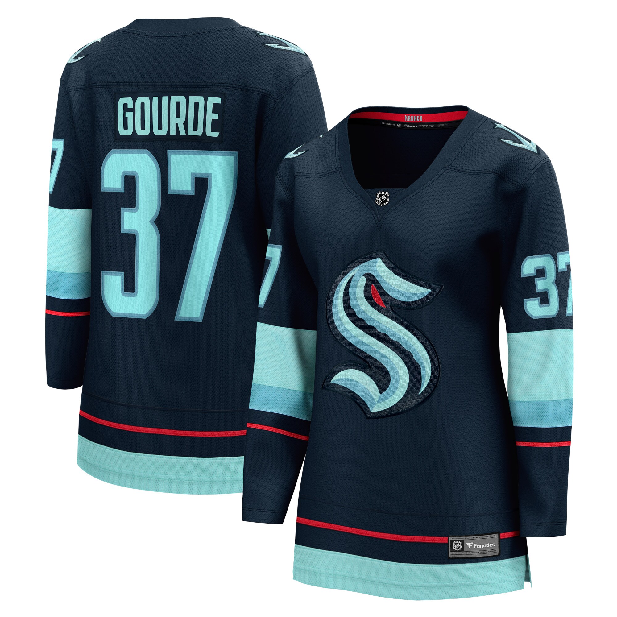 Yanni Gourde Seattle Kraken Fanatics Women&rsquo;s Home Breakaway   Jersey &ndash; Navy mysite