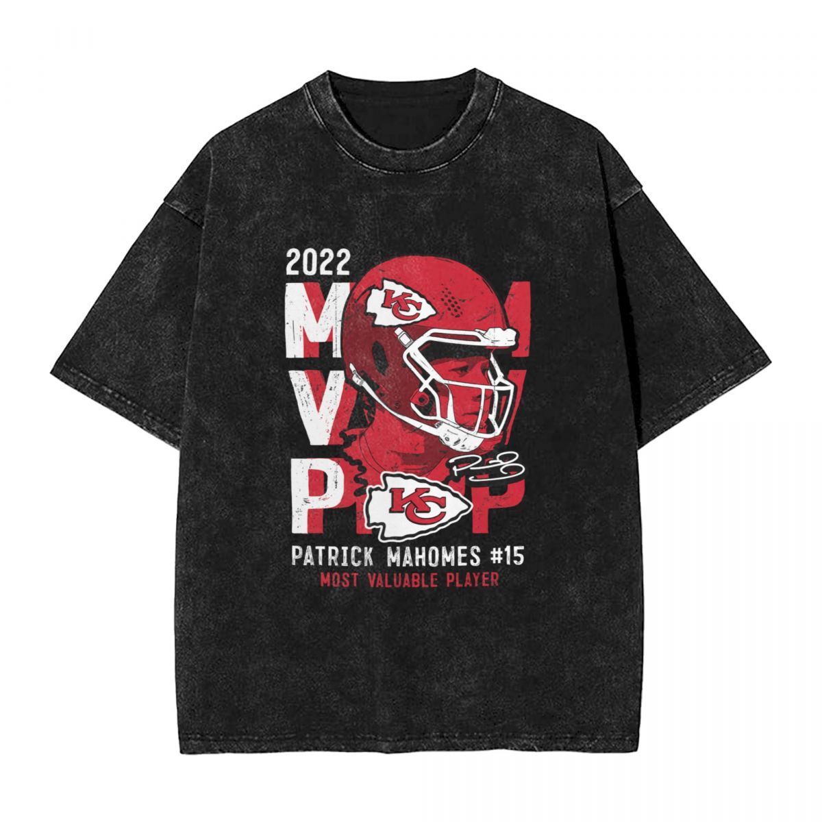 Patrick Mahomes Kansas City Chiefs 2022 NFL MVP Washed Oversized Vintage Men's T-Shirt