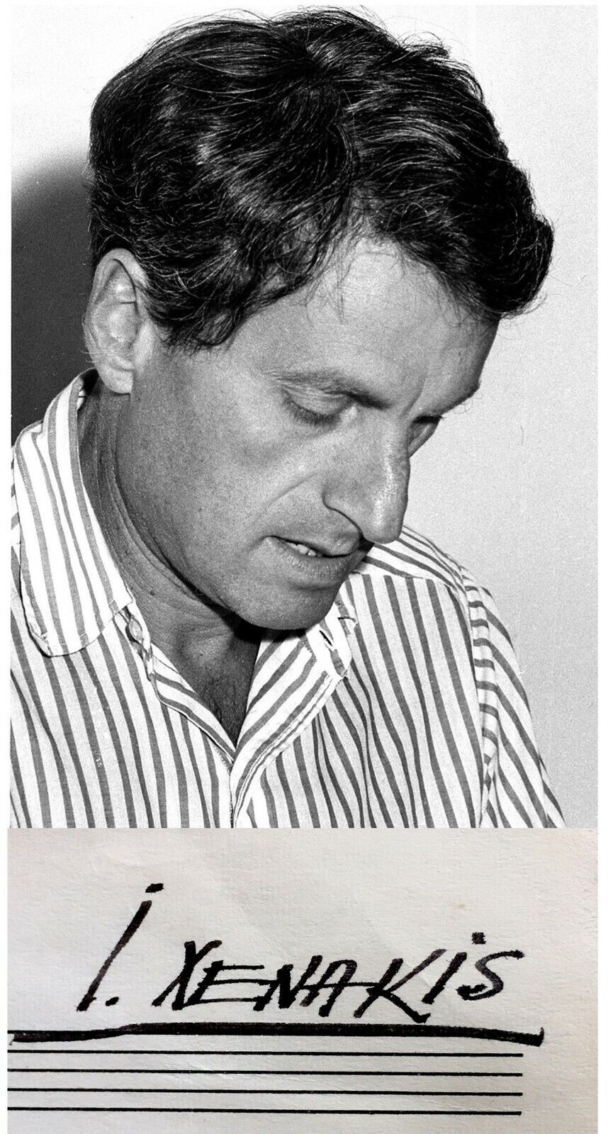 Composer IANNIS XENAKIS Hand SIGNED AUTOGRAPH SIGNATURE + Photo Poster painting + MAT Architect