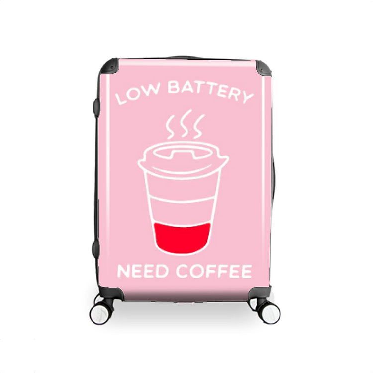 Low Battery Need Coffee, Coffee Hardside Luggage