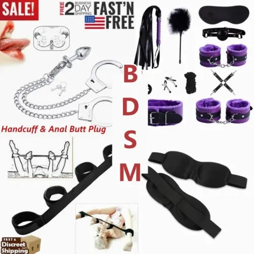 pornhint Pornhint Sex Bondage Gear Handcuffs Sex Games Whip Gag BDSM Toys Kit Sex Toy for Couples