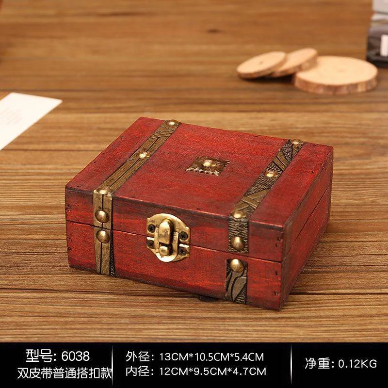 Mongw Mongw Sales Retro Storage Wooden Box Antique Wooden Jewelry Storage Box Jewelry Gift Packaging Small Wooden Box