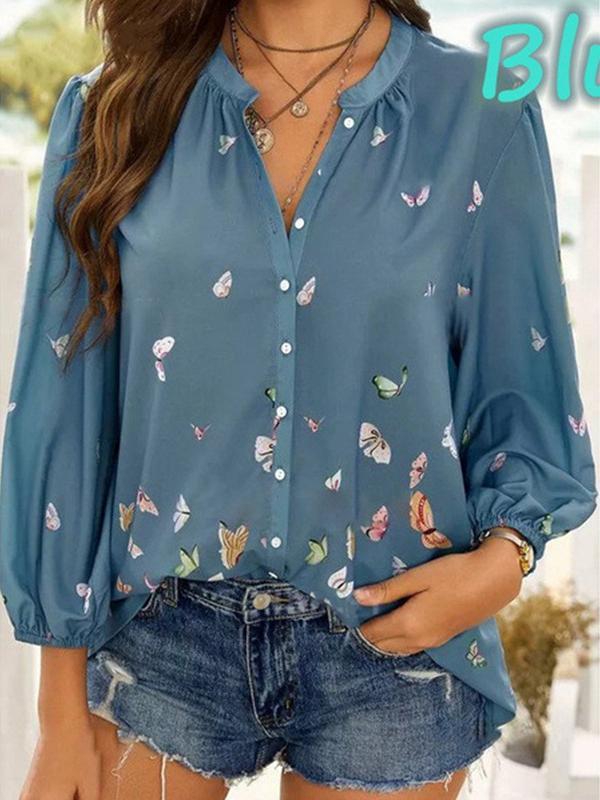 Women Half Sleeve V-neck Solid Color Dress