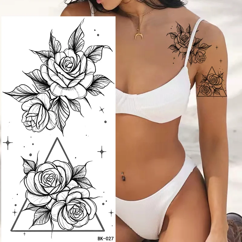 Sdrawing Tattoos New Flash Waterproof Temporary Tattoo Sticker Lip Print Flowers Butterfly Body Art Arm Fake Sleeve Tatoo for Women