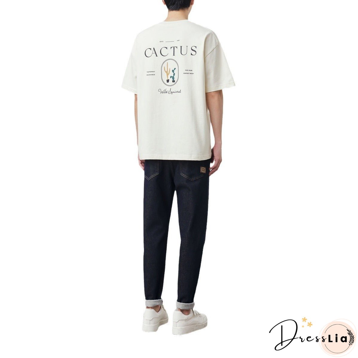 Fashion Cartoon Printed Men's T-shirt 230g Loose