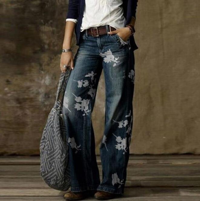 Women's Casual Vintage Floral Printed Loose Pants