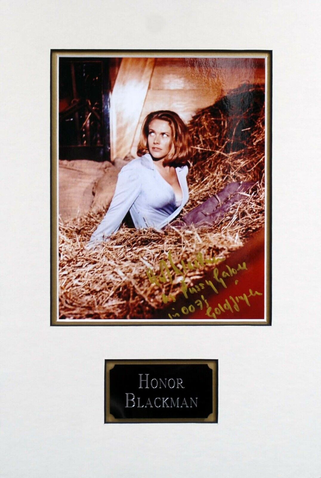 Honor BLACKMAN Pussy GALORE Signed & Mounted Photo Poster painting AFTAL RD COA James Bond 007