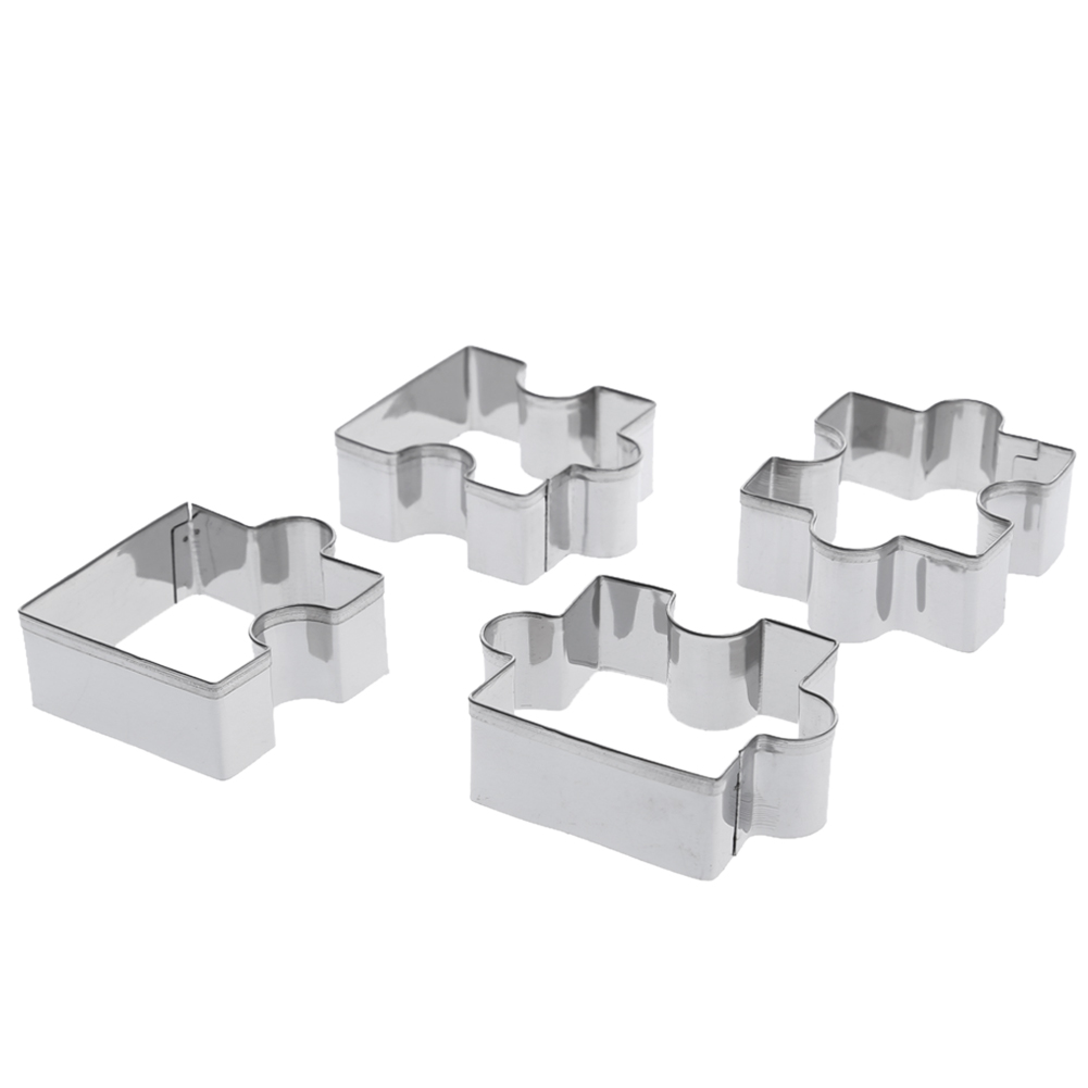 

4pcs Stainless Steel Puzzle Piece Cookie Cutter Frame Cake Mold, 501 Original