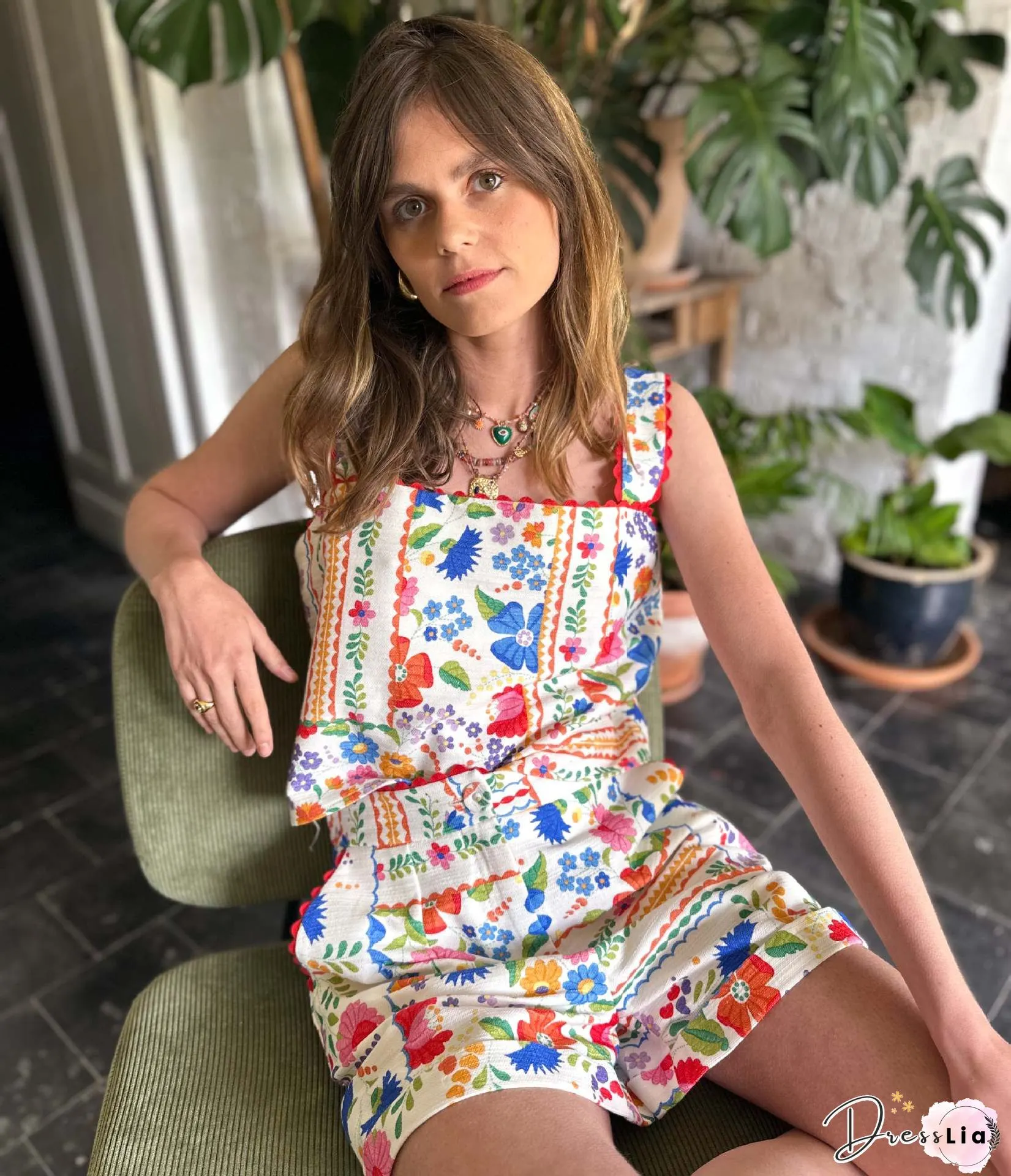 Vintage Floral Print Off Shoulder Crop Top Shorts Suit