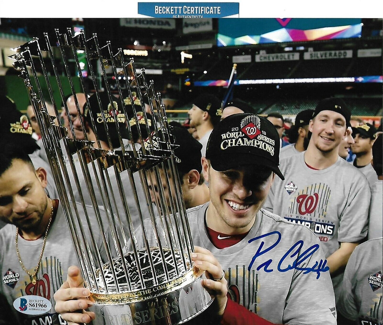 PATRICK CORBIN signed WORLD SERIES WASHINGTON NATIONALS 8X10 Photo Poster painting w COA BECKETT