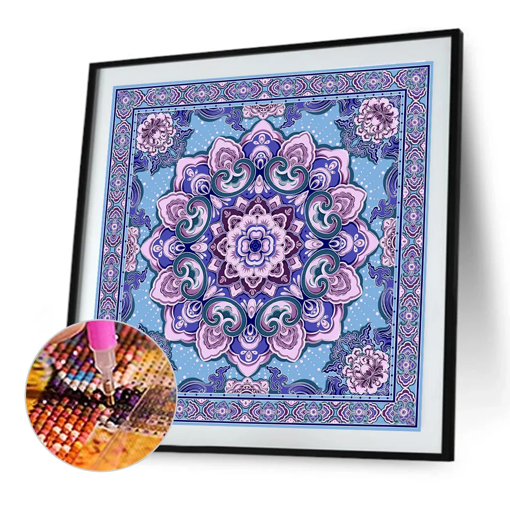 Full Round Diamond Painting 40*40cm - Purple Mandala