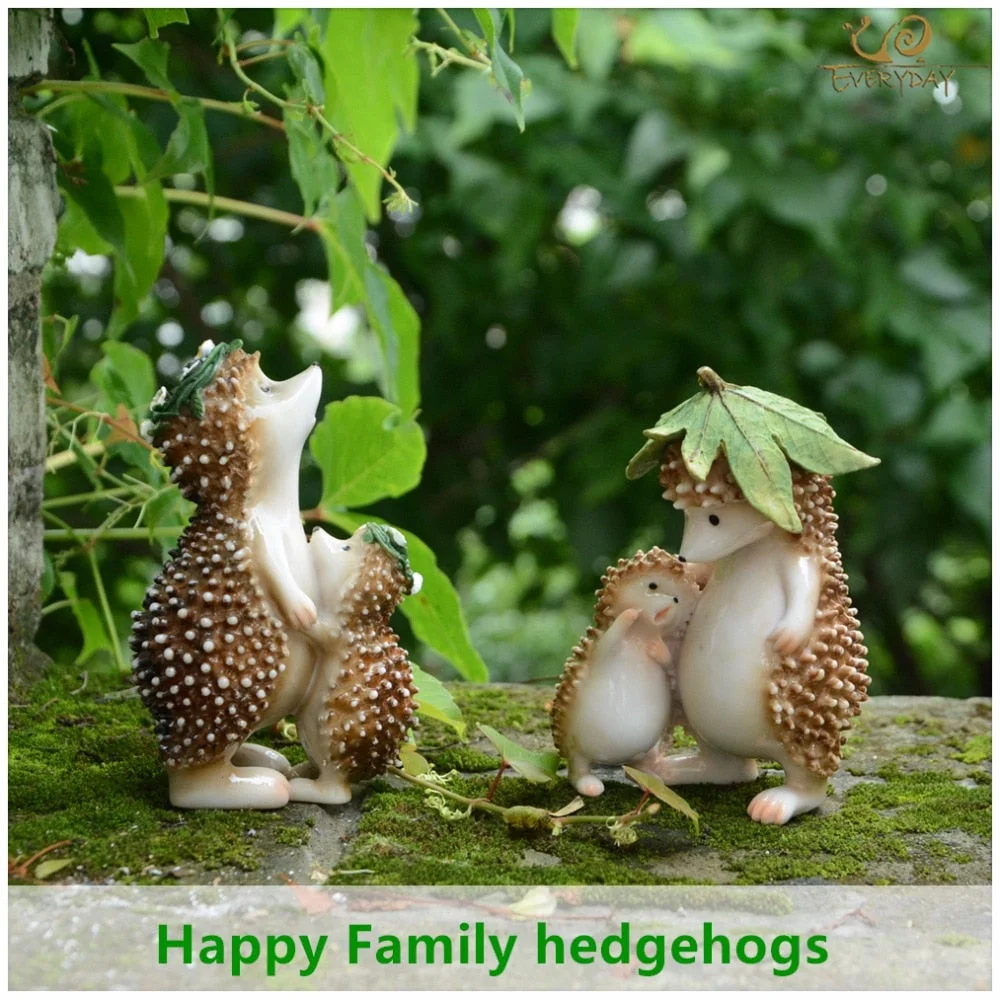 Everyday Collection Mini Fairy Garden Decoration Hedgehog Animal Figurine Ornament Tabletop Balcony Home Decor