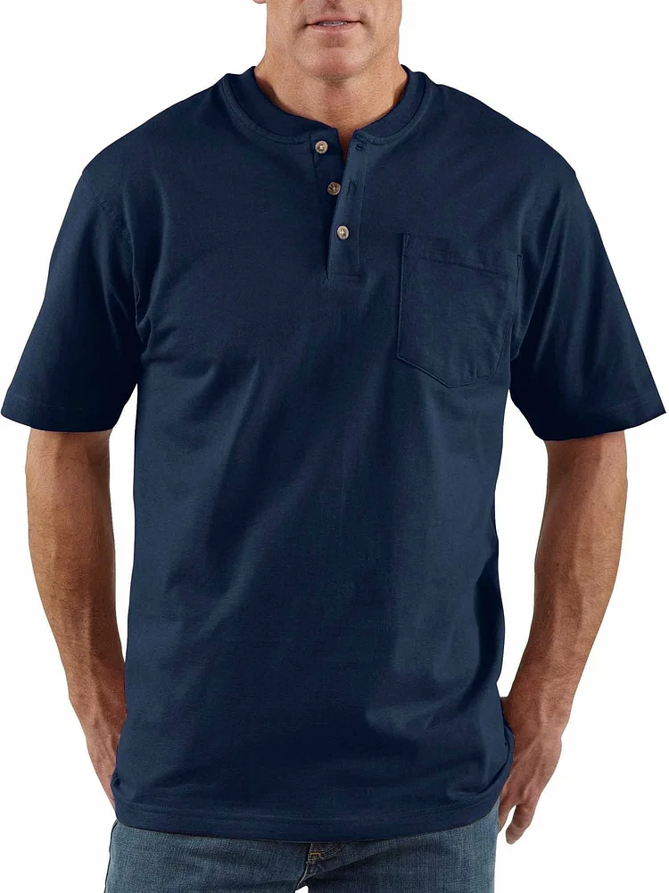 Men's Casual Pocket Short Sleeve Henley Shirt