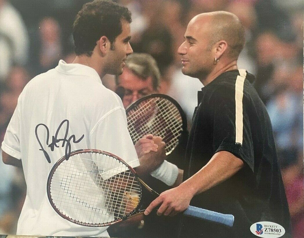 Pete Sampras signed autographed 8x10 Photo Poster painting Rare Andre Aggasi Beckett COA