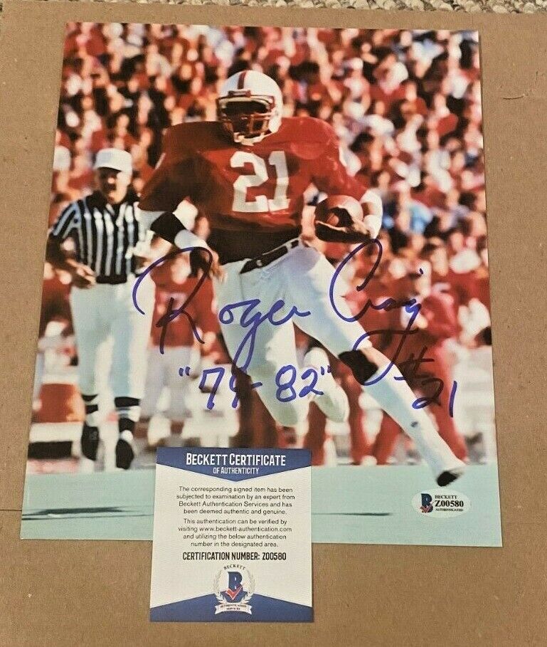 ROGER CRAIG SIGNED NEBRASKA CORNHUSKERS 8X10 Photo Poster painting BECKETT CERTIFIED