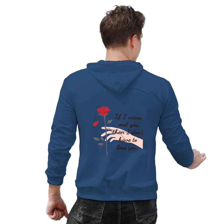 Men Hoodie Thorny Rose Letter  customized, personalized, gift