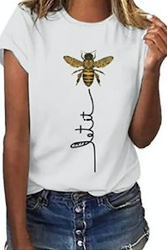 Fashion Casual Bee Print T-shirt
