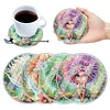 [Upgrade]4Pcs Acrylic Special Shape Girl DIY Waterproof Diamond Painting Coaster