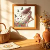 Floral Butterfly Walking Special Shaped 5D DIY Partial Drill Diamond Painting Kits 30x30cm Diamond Art Kit for Adults Home Decor