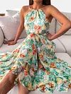 Halternrck Floral Print Empire Loose Maxi Dress