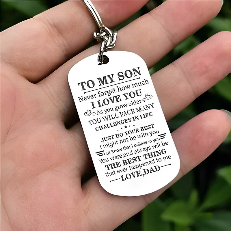 Unique Gift Dad To Son - Just Do Your Best - Inspirational Keychain