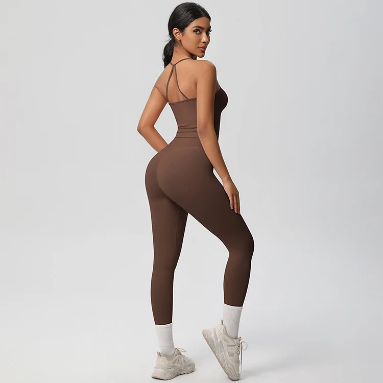 PASUXI Women's Quick Dry Yoga Set Sexy Crisscross Back Sports Bra High Waisted Leggings huanwei