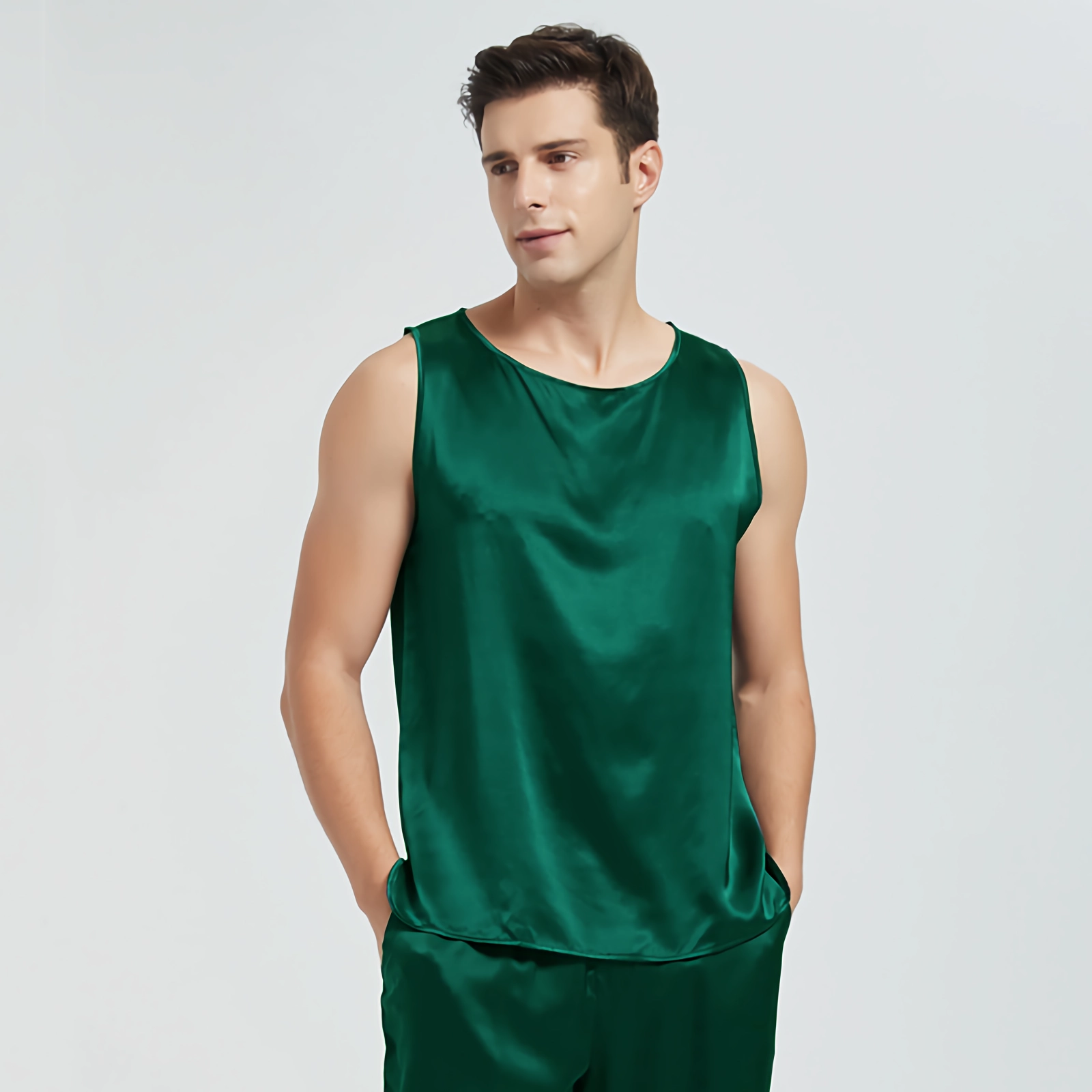22 Momme Silk Tank For Men REAL SILK LIFE