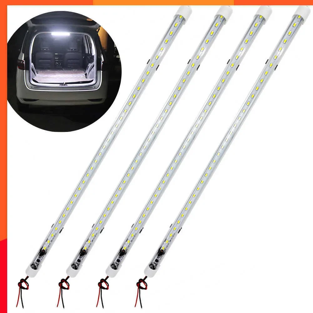 New 2/4pcs 12V 24V 50cm 36 24 LED Interior Strip Bar Light Car Van Caravan Boat Truck Trailer lamp For Outdoor Camping