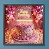 G&acirc;teau en forme de c&oelig;ur, kits de peinture en forme sp&eacute;ciale DIY partiel diamant pour adultes, d&eacute;butants, d&eacute;coration int&eacute;rieure, peintures en diamants, art de pierres pr&eacute;cieuses 30x30cm